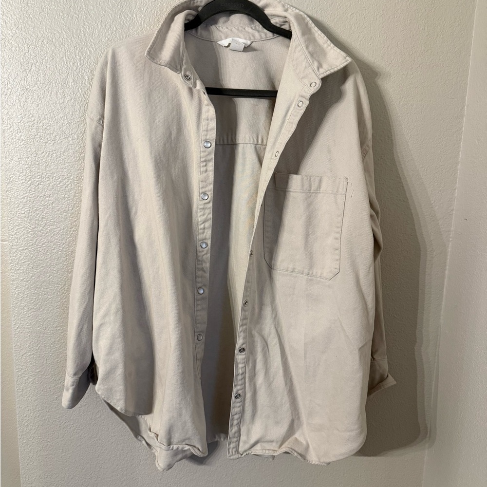 H&M Women's Beige Jean Jacket